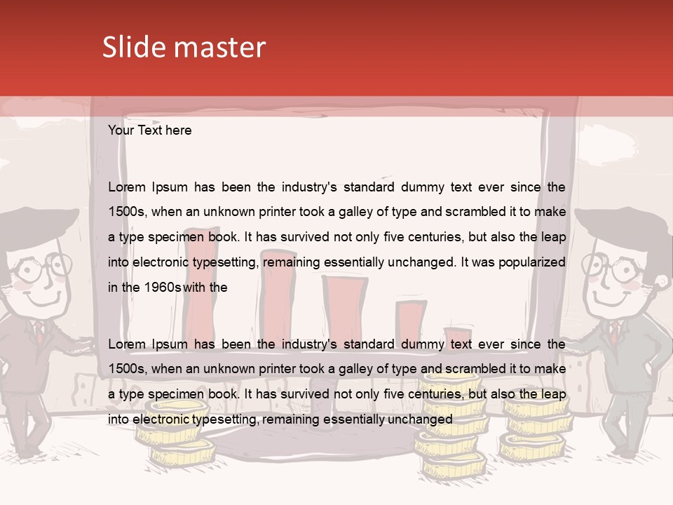 A Cartoon Of Two Men Standing In Front Of A Computer Screen With Stacks Of Coins PowerPoint Template