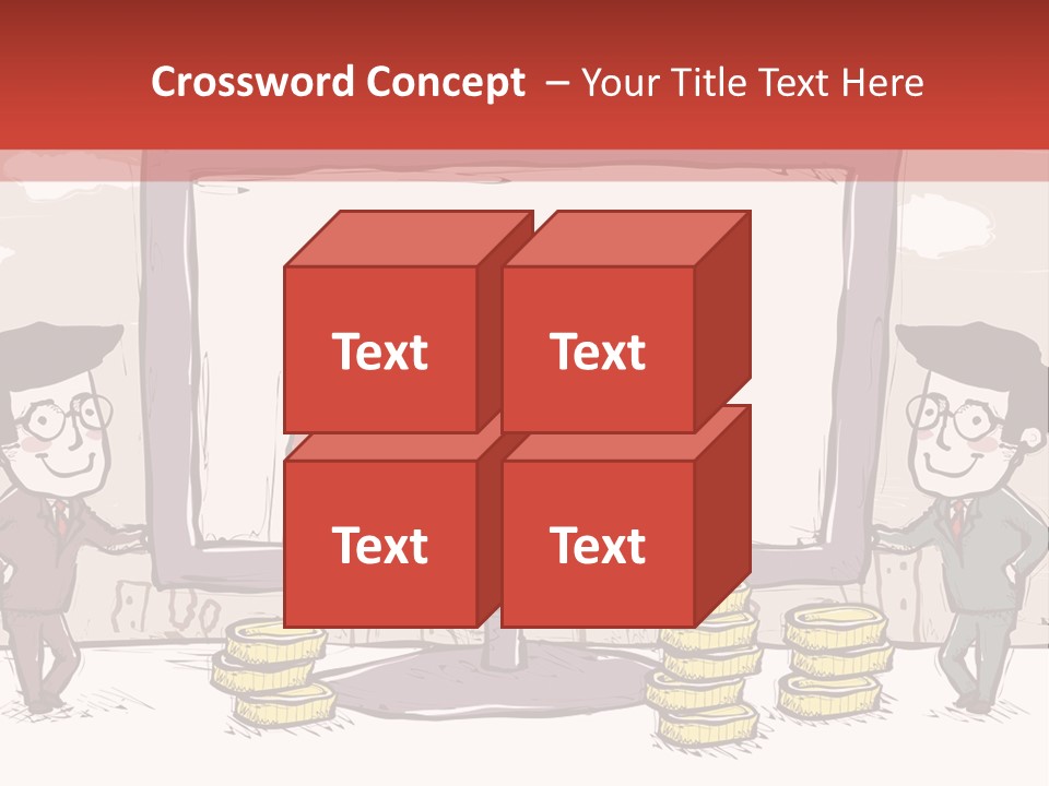 A Cartoon Of Two Men Standing In Front Of A Computer Screen With Stacks Of Coins PowerPoint Template