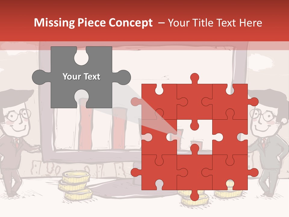 A Cartoon Of Two Men Standing In Front Of A Computer Screen With Stacks Of Coins PowerPoint Template