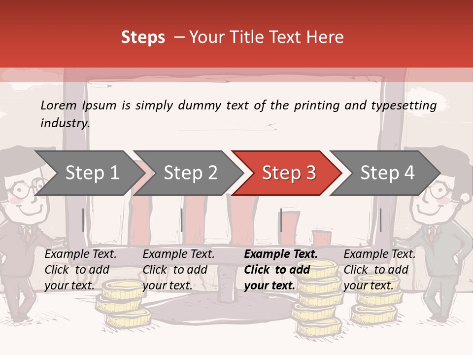 A Cartoon Of Two Men Standing In Front Of A Computer Screen With Stacks Of Coins PowerPoint Template