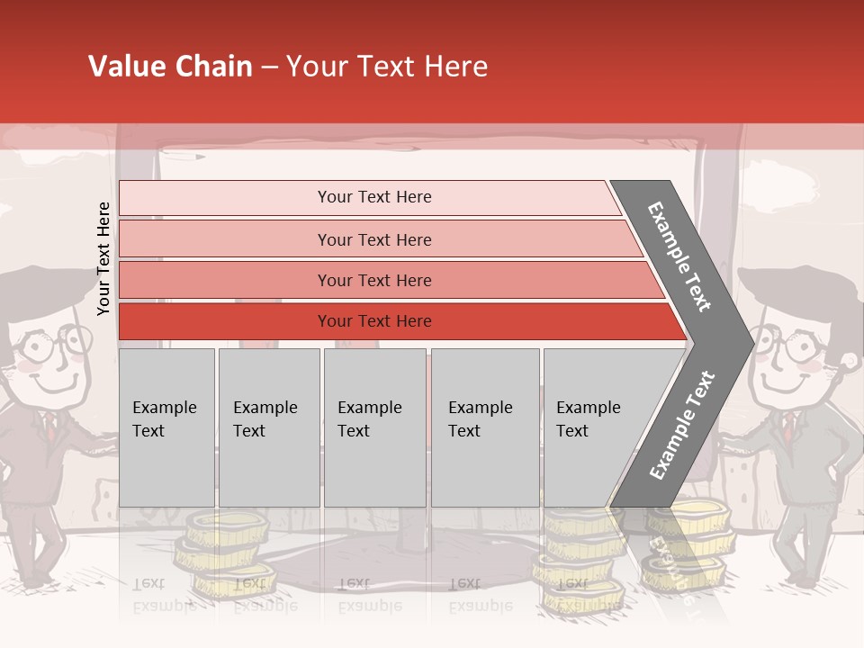 A Cartoon Of Two Men Standing In Front Of A Computer Screen With Stacks Of Coins PowerPoint Template