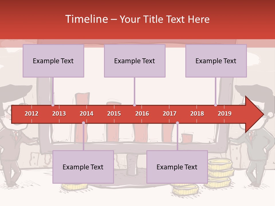 A Cartoon Of Two Men Standing In Front Of A Computer Screen With Stacks Of Coins PowerPoint Template