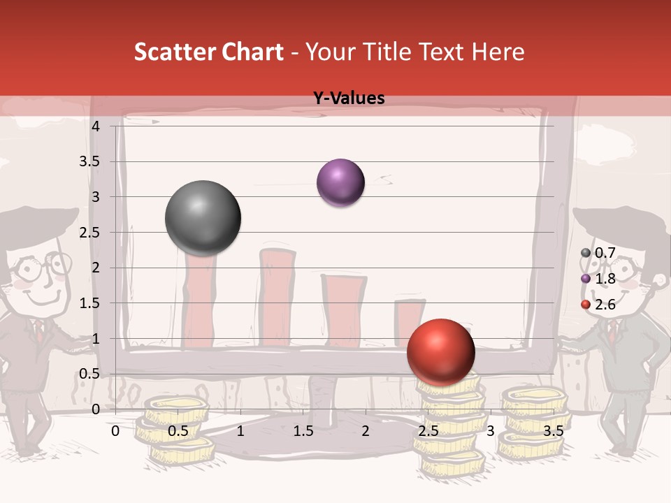 A Cartoon Of Two Men Standing In Front Of A Computer Screen With Stacks Of Coins PowerPoint Template