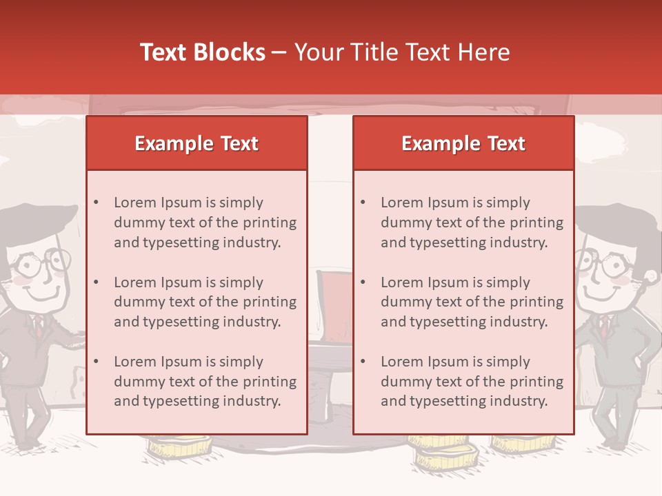 A Cartoon Of Two Men Standing In Front Of A Computer Screen With Stacks Of Coins PowerPoint Template