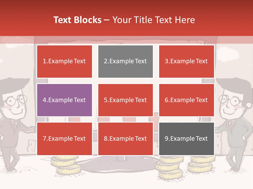 A Cartoon Of Two Men Standing In Front Of A Computer Screen With Stacks Of Coins PowerPoint Template
