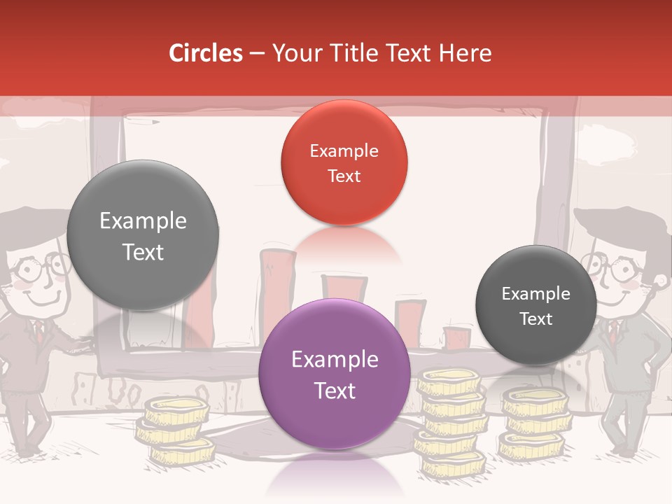 A Cartoon Of Two Men Standing In Front Of A Computer Screen With Stacks Of Coins PowerPoint Template
