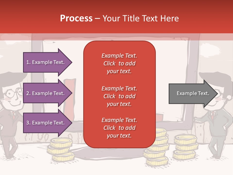 A Cartoon Of Two Men Standing In Front Of A Computer Screen With Stacks Of Coins PowerPoint Template