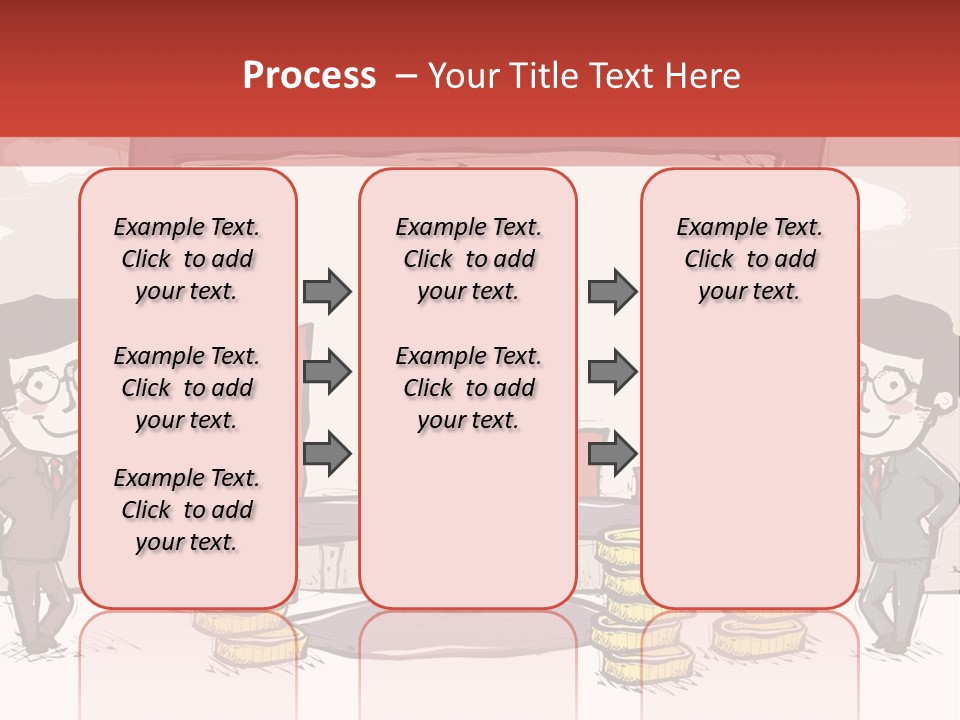 A Cartoon Of Two Men Standing In Front Of A Computer Screen With Stacks Of Coins PowerPoint Template