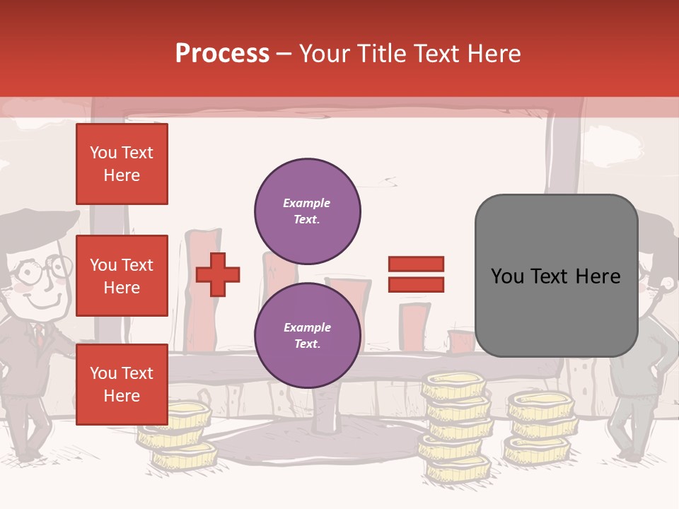 A Cartoon Of Two Men Standing In Front Of A Computer Screen With Stacks Of Coins PowerPoint Template