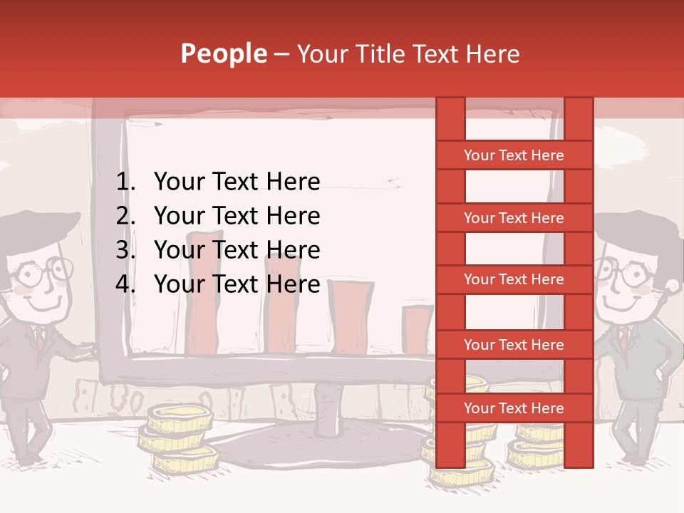 A Cartoon Of Two Men Standing In Front Of A Computer Screen With Stacks Of Coins PowerPoint Template
