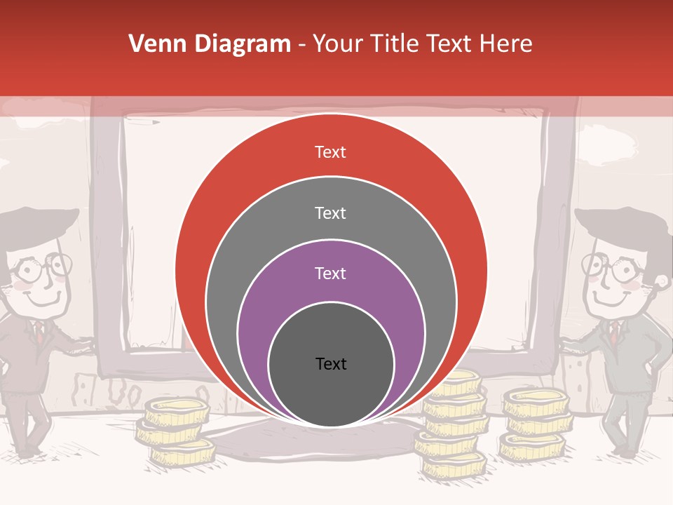 A Cartoon Of Two Men Standing In Front Of A Computer Screen With Stacks Of Coins PowerPoint Template