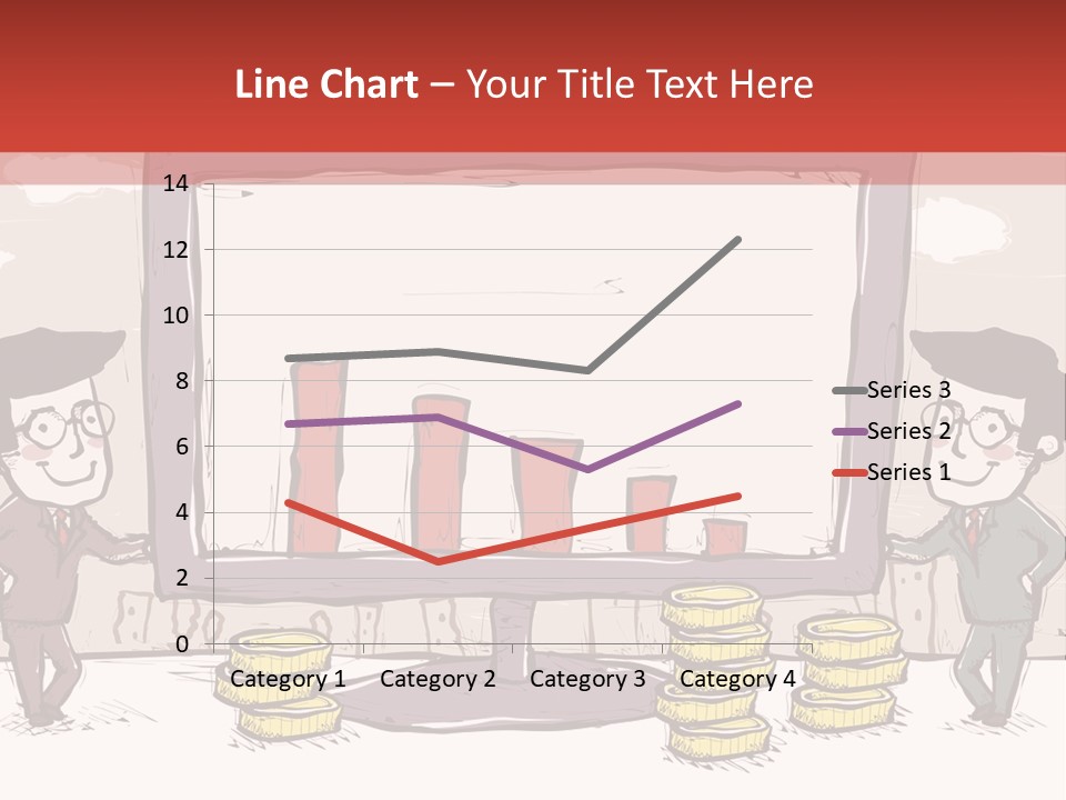 A Cartoon Of Two Men Standing In Front Of A Computer Screen With Stacks Of Coins PowerPoint Template