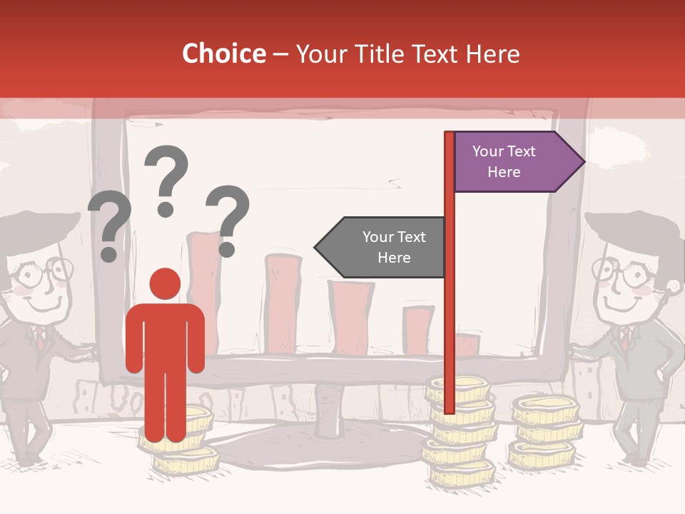A Cartoon Of Two Men Standing In Front Of A Computer Screen With Stacks Of Coins PowerPoint Template