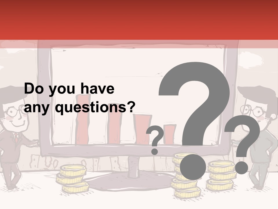 A Cartoon Of Two Men Standing In Front Of A Computer Screen With Stacks Of Coins PowerPoint Template