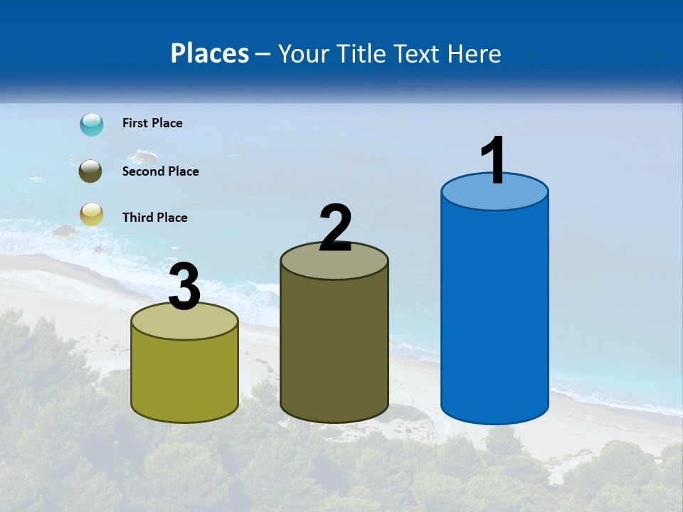 An Aerial View Of A Beach With Blue Water PowerPoint Template