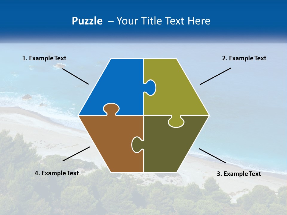 An Aerial View Of A Beach With Blue Water PowerPoint Template