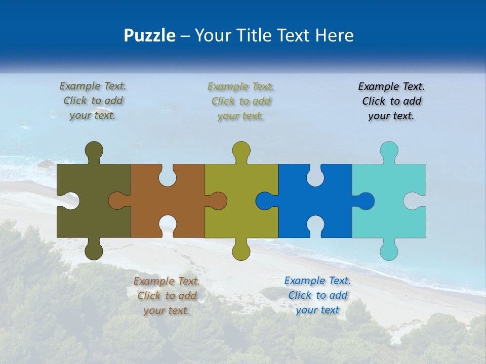 An Aerial View Of A Beach With Blue Water PowerPoint Template