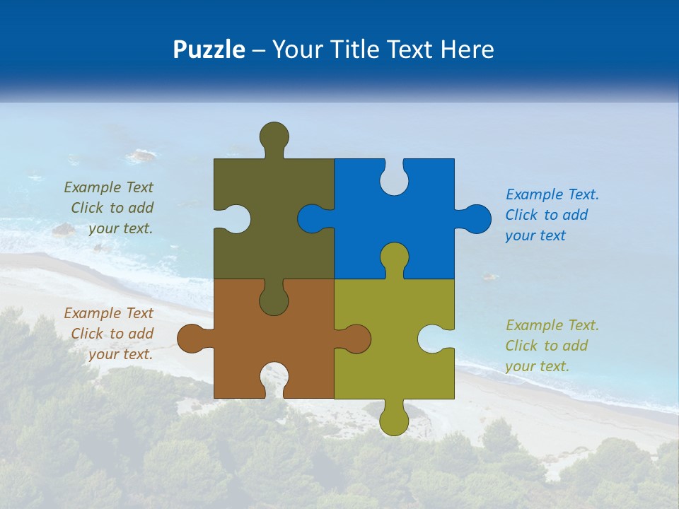 An Aerial View Of A Beach With Blue Water PowerPoint Template