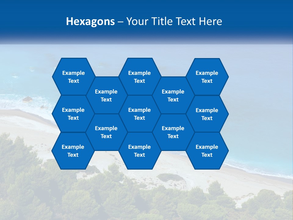 An Aerial View Of A Beach With Blue Water PowerPoint Template