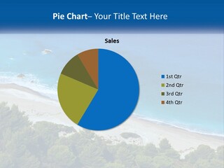 An Aerial View Of A Beach With Blue Water PowerPoint Template