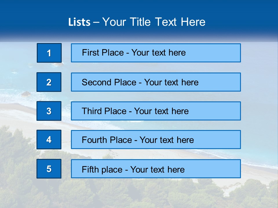 An Aerial View Of A Beach With Blue Water PowerPoint Template