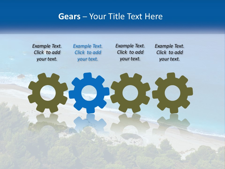 An Aerial View Of A Beach With Blue Water PowerPoint Template