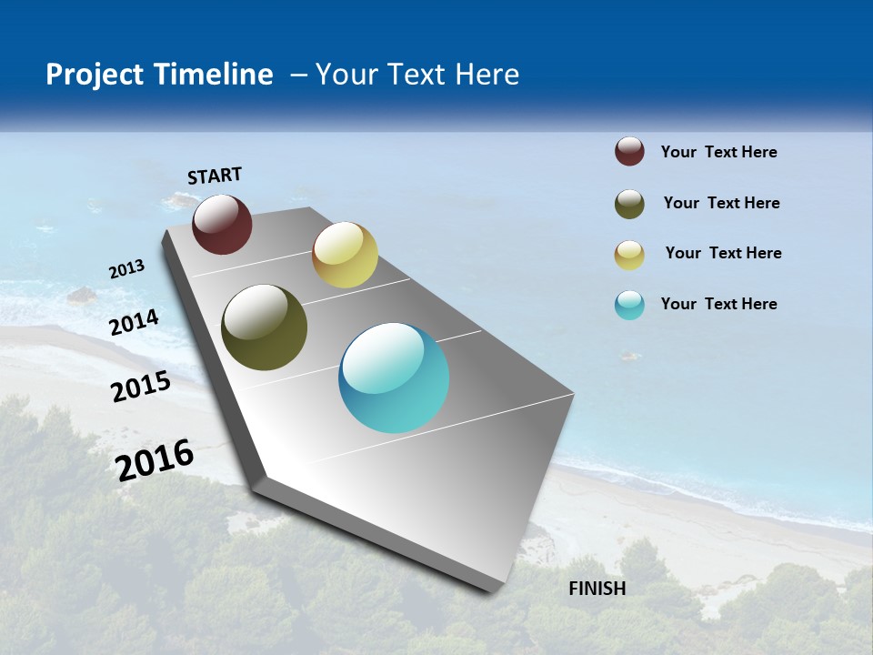 An Aerial View Of A Beach With Blue Water PowerPoint Template