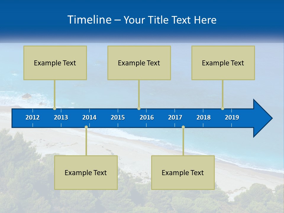 An Aerial View Of A Beach With Blue Water PowerPoint Template