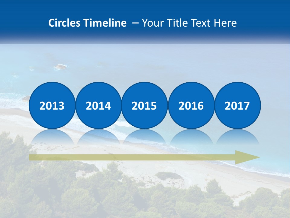 An Aerial View Of A Beach With Blue Water PowerPoint Template