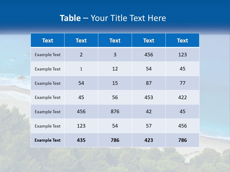 An Aerial View Of A Beach With Blue Water PowerPoint Template