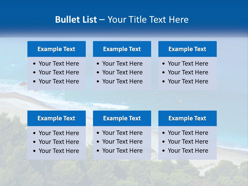 An Aerial View Of A Beach With Blue Water PowerPoint Template