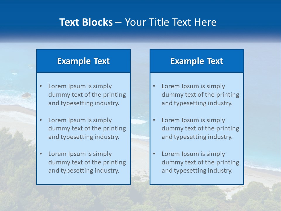 An Aerial View Of A Beach With Blue Water PowerPoint Template