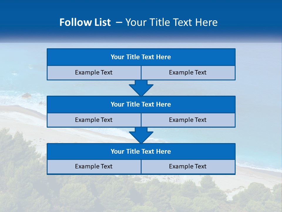 An Aerial View Of A Beach With Blue Water PowerPoint Template