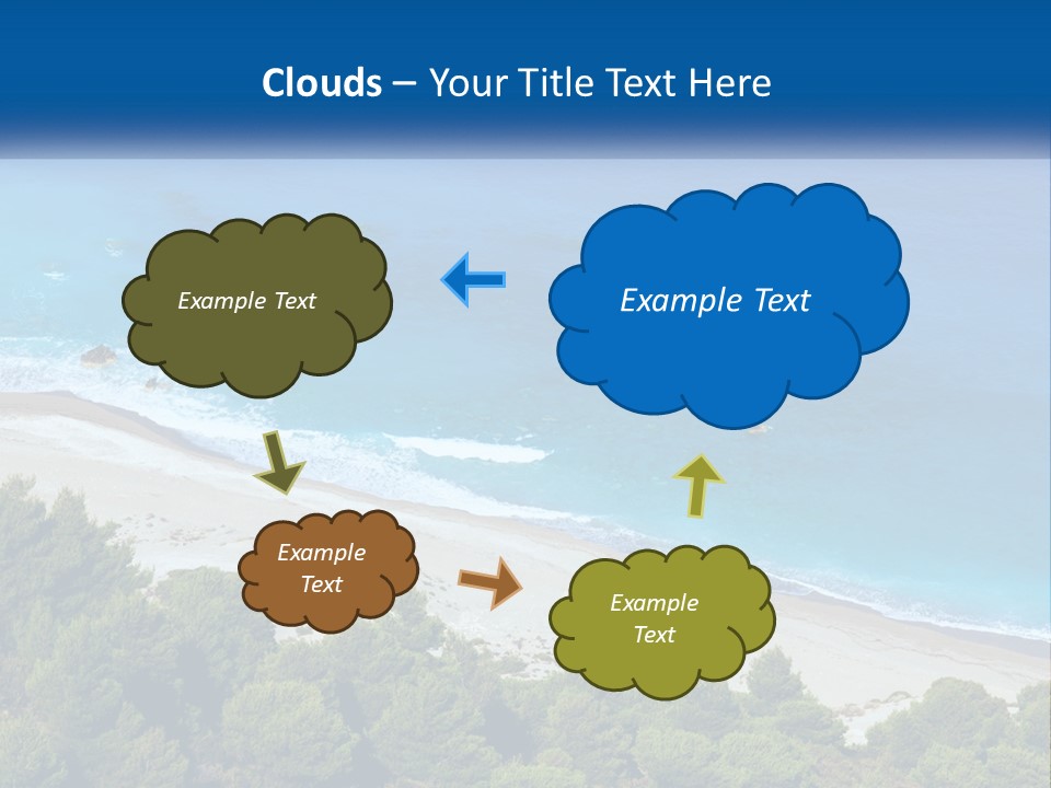 An Aerial View Of A Beach With Blue Water PowerPoint Template