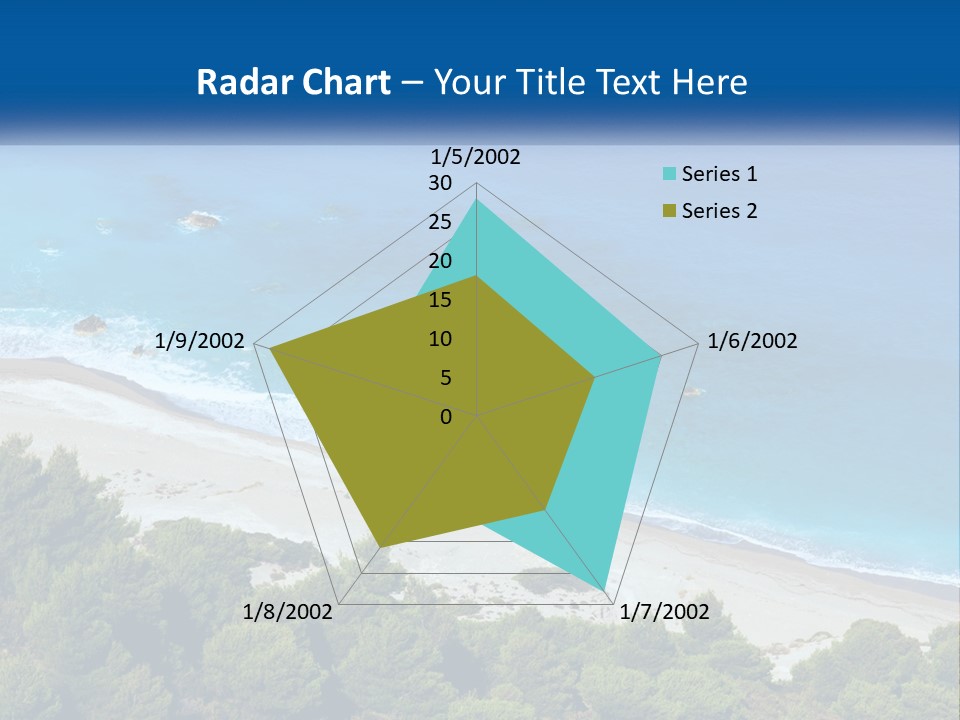 An Aerial View Of A Beach With Blue Water PowerPoint Template