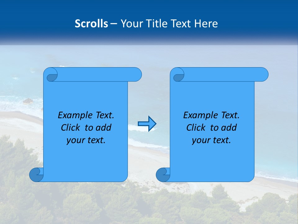 An Aerial View Of A Beach With Blue Water PowerPoint Template