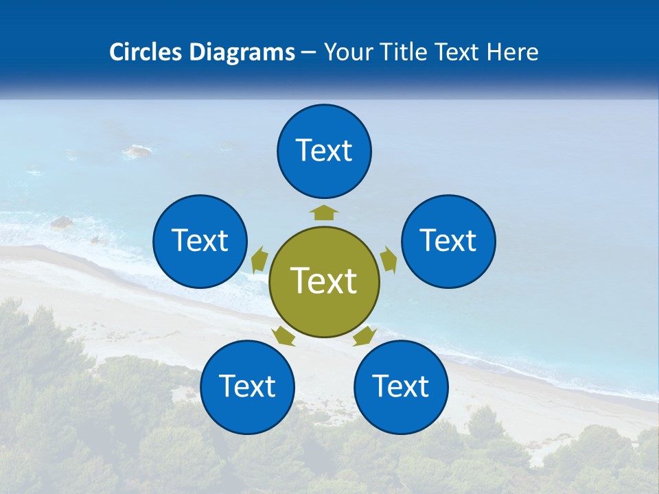 An Aerial View Of A Beach With Blue Water PowerPoint Template