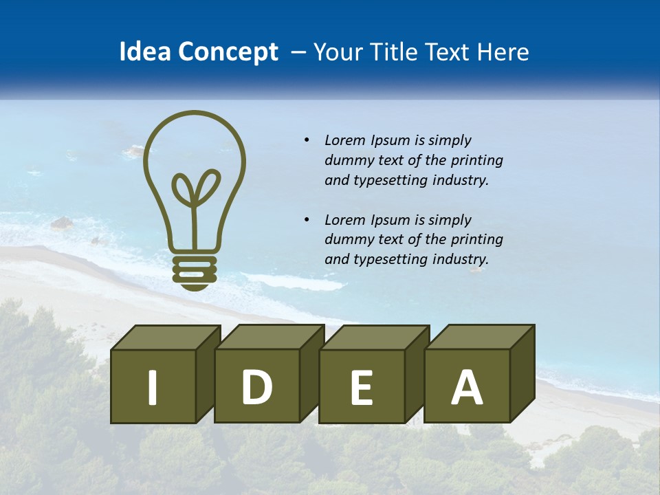 An Aerial View Of A Beach With Blue Water PowerPoint Template