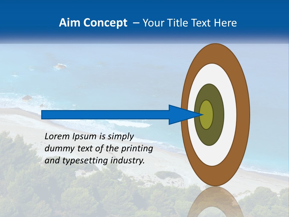 An Aerial View Of A Beach With Blue Water PowerPoint Template