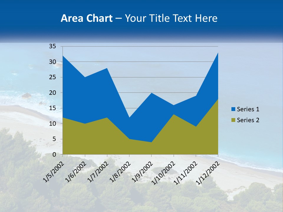 An Aerial View Of A Beach With Blue Water PowerPoint Template