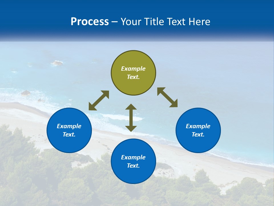 An Aerial View Of A Beach With Blue Water PowerPoint Template