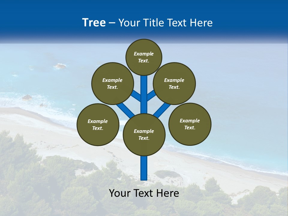 An Aerial View Of A Beach With Blue Water PowerPoint Template