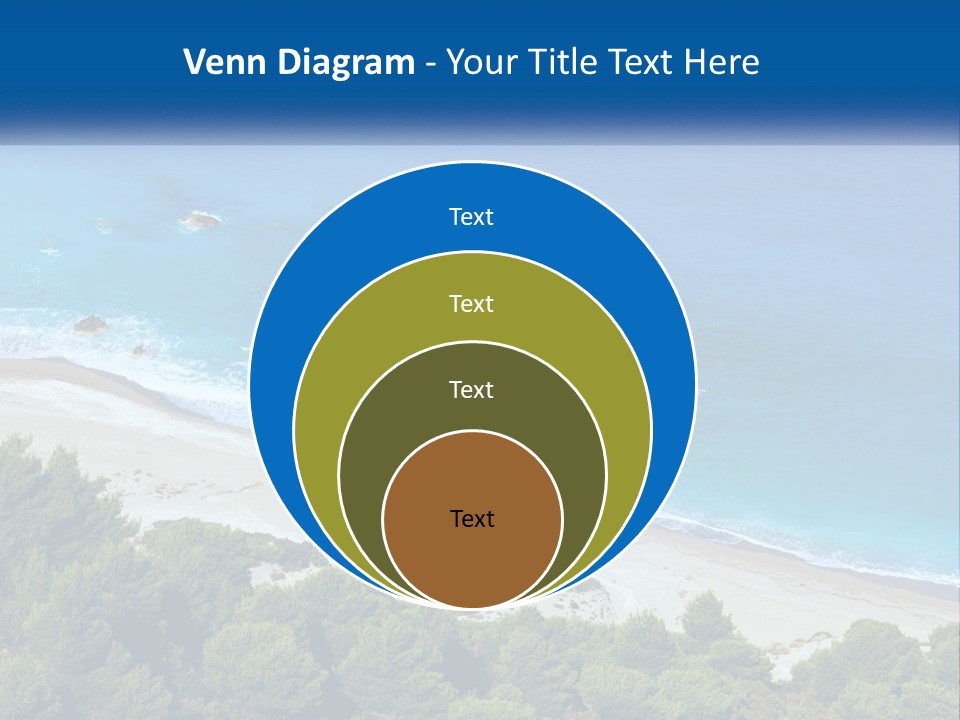 An Aerial View Of A Beach With Blue Water PowerPoint Template