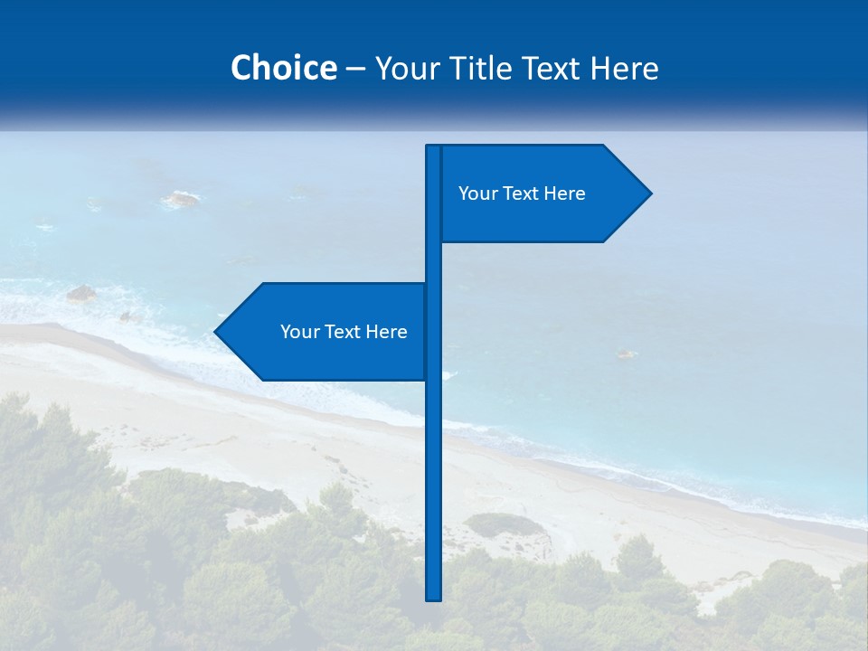 An Aerial View Of A Beach With Blue Water PowerPoint Template