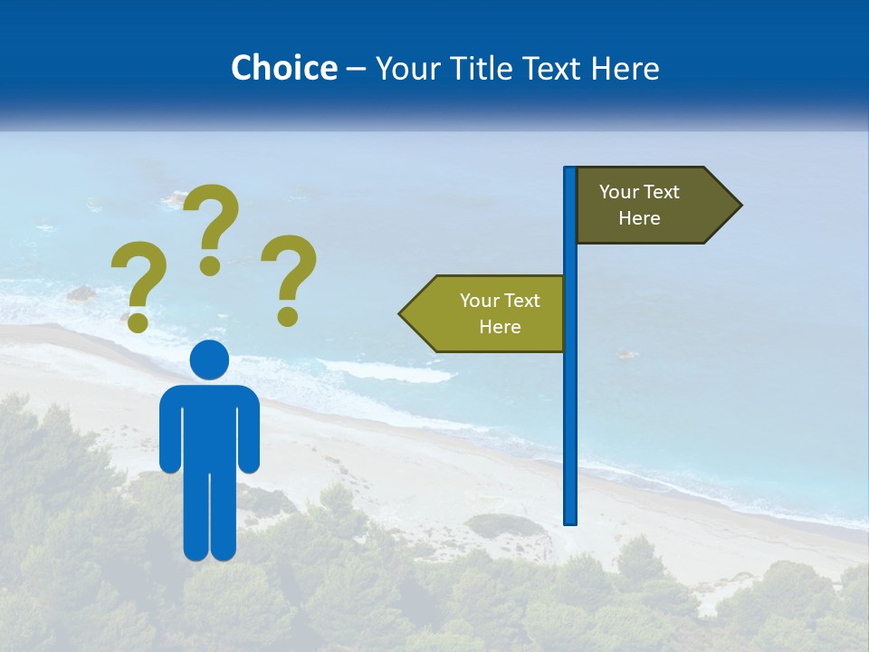 An Aerial View Of A Beach With Blue Water PowerPoint Template
