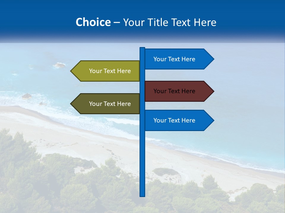 An Aerial View Of A Beach With Blue Water PowerPoint Template