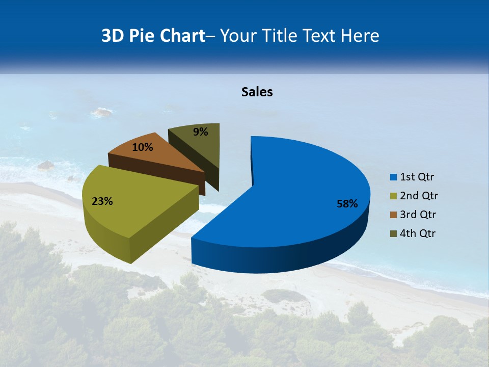 An Aerial View Of A Beach With Blue Water PowerPoint Template
