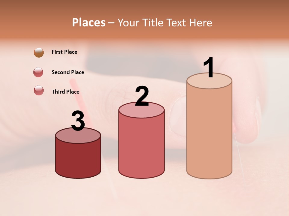 A Woman's Finger With A Needle In It PowerPoint Template