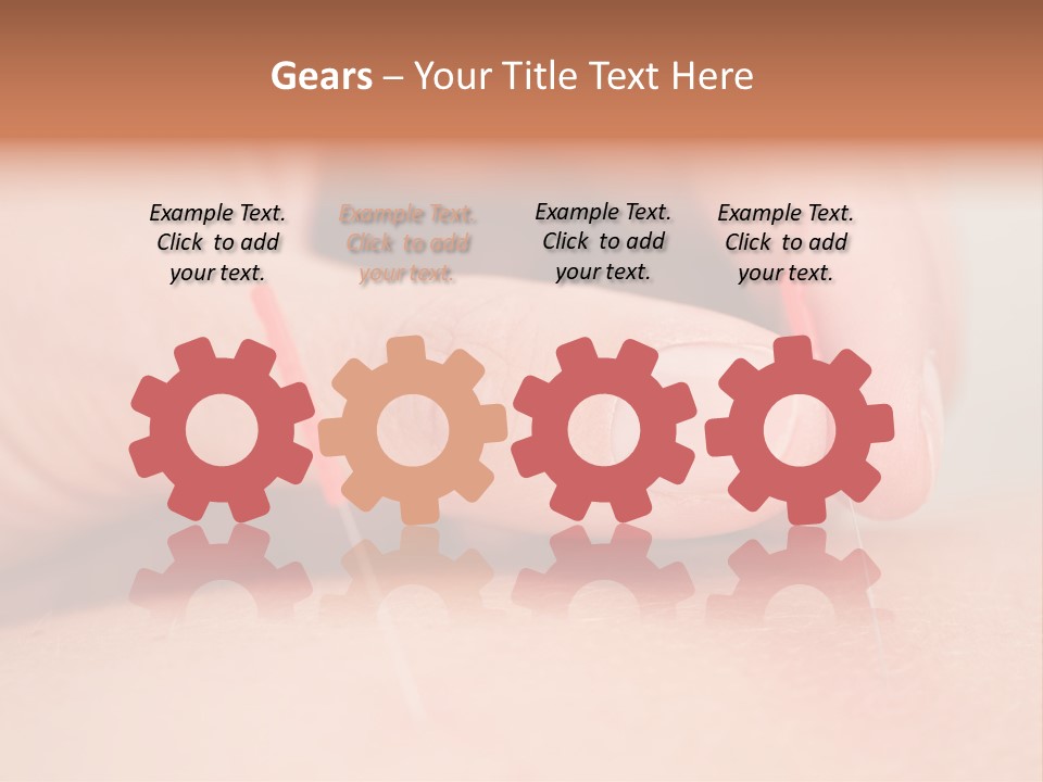 A Woman's Finger With A Needle In It PowerPoint Template