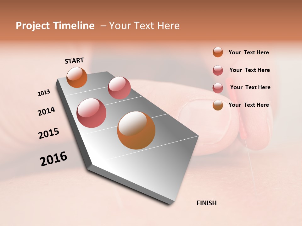 A Woman's Finger With A Needle In It PowerPoint Template